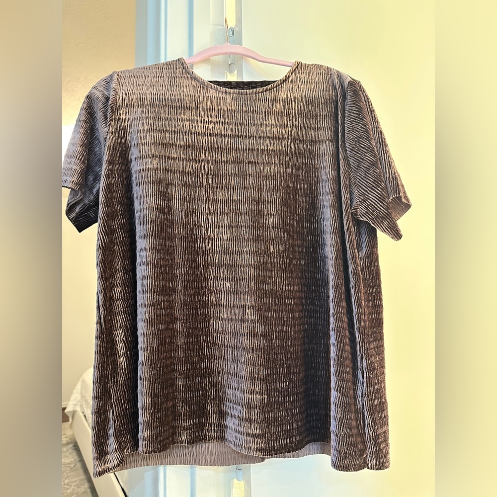 Velvet blouse with open back detail